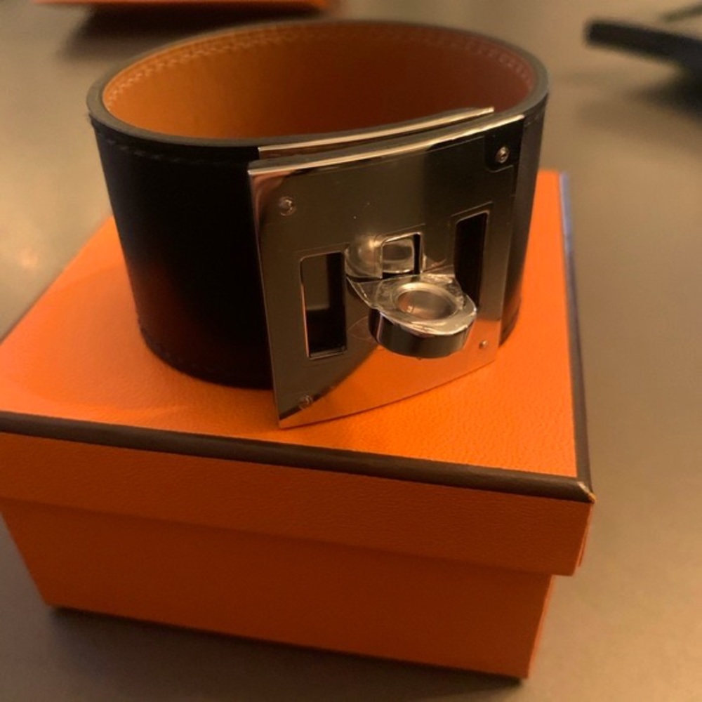 HERMES Chamonix Kelly Dog Bracelet T2 Black